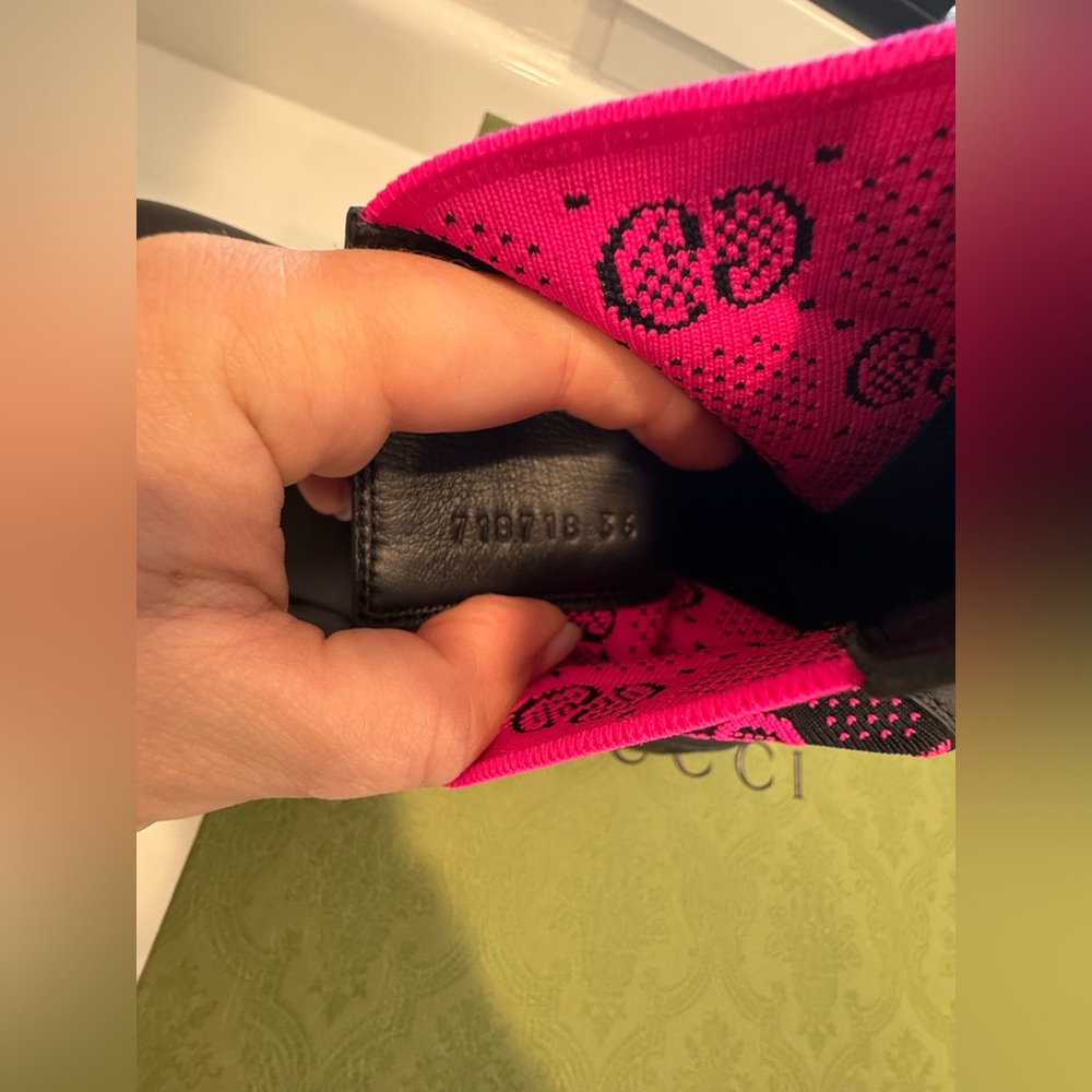 Gucci Dali Soft GG Pink Supreme Technical Jersey Marmont Ankle Boots, Sz 36 NWB - Picture 10 of 14